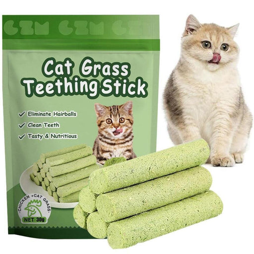 Cat Grass Teething Sticks - Professional Natural Cat Teeth Grinding Grass Rod Toy (6 pcs) - Gear Elevation