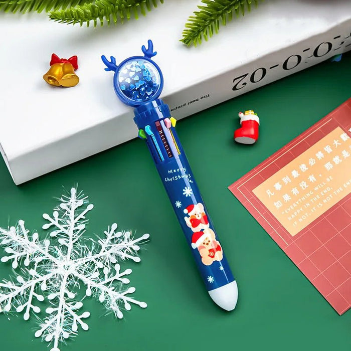 Christmas Ballpoint Pen Set with Adorable Cartoon Elk Charms – Perfect Gifts for Kids This Merry Season & New Year! - Gear Elevation