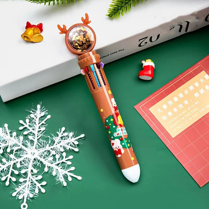 Christmas Ballpoint Pen Set with Adorable Cartoon Elk Charms – Perfect Gifts for Kids This Merry Season & New Year! - Gear Elevation