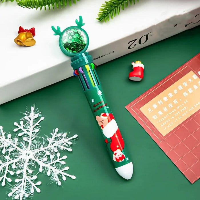 Christmas Ballpoint Pen Set with Adorable Cartoon Elk Charms – Perfect Gifts for Kids This Merry Season & New Year! - Gear Elevation