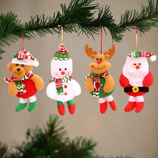 Christmas Cartoon Plush Doll Hanging Ornaments – Adorable Santa Claus, Snowman, Reindeer, Bear, and Tree Ornaments for a Joyful Holiday Touch - Gear Elevation