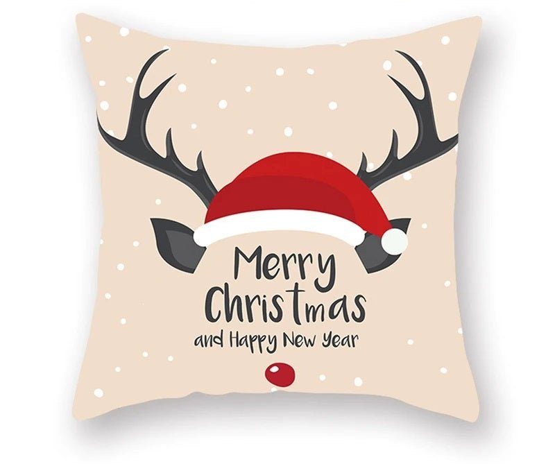 Christmas Cushion Cover – Festive Santa & Elk Design for Holiday Decor & Perfect New Year Gift! - Gear Elevation