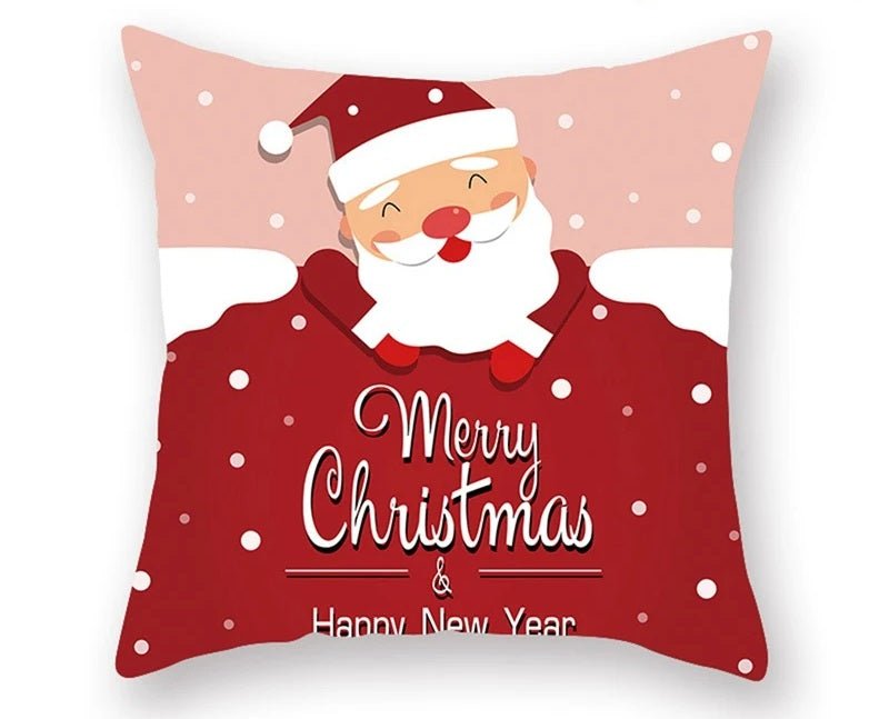 Christmas Cushion Cover – Festive Santa & Elk Design for Holiday Decor & Perfect New Year Gift! - Gear Elevation