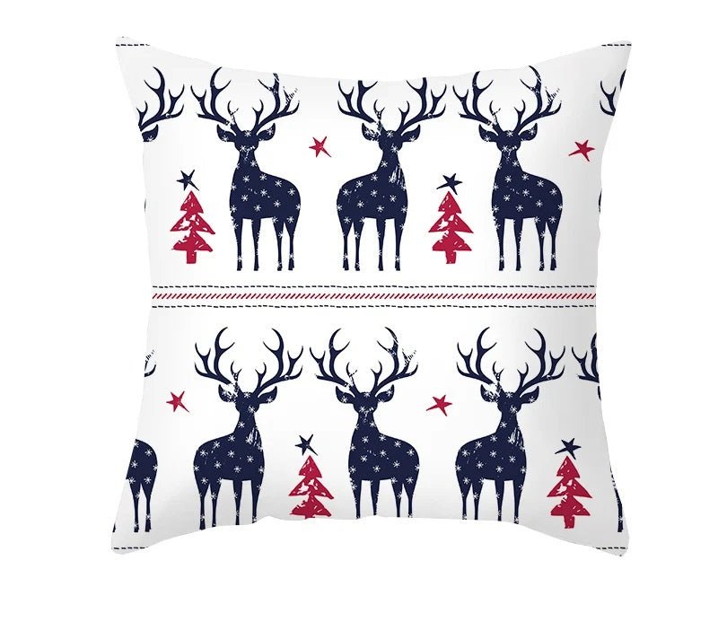 Christmas Cushion Cover – Festive Santa & Elk Design for Holiday Decor & Perfect New Year Gift! - Gear Elevation