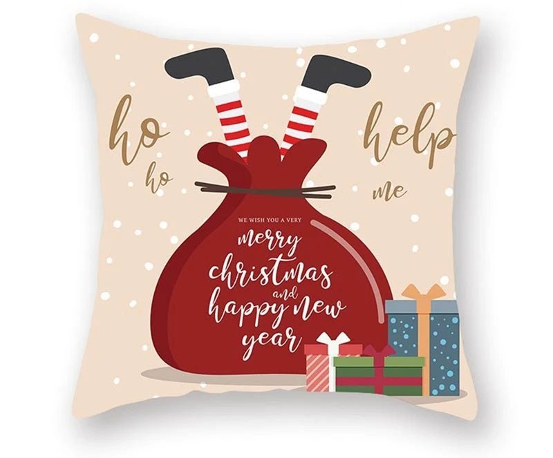 Christmas Cushion Cover – Festive Santa & Elk Design for Holiday Decor & Perfect New Year Gift! - Gear Elevation