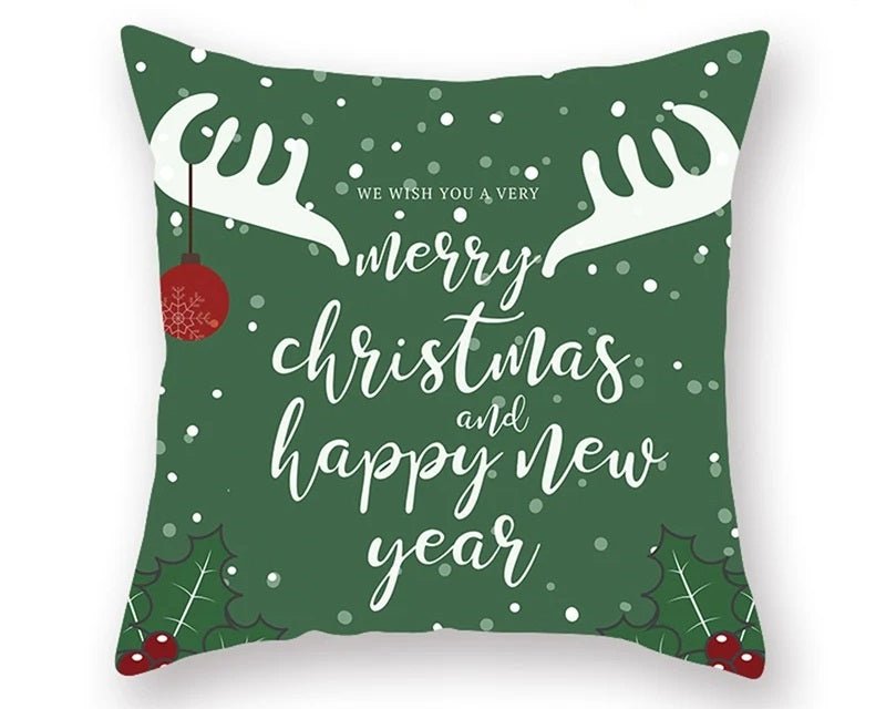 Christmas Cushion Cover – Festive Santa & Elk Design for Holiday Decor & Perfect New Year Gift! - Gear Elevation