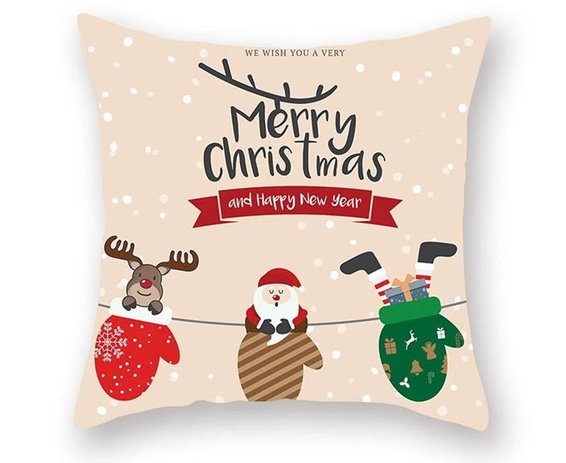 Christmas Cushion Cover – Festive Santa & Elk Design for Holiday Decor & Perfect New Year Gift! - Gear Elevation