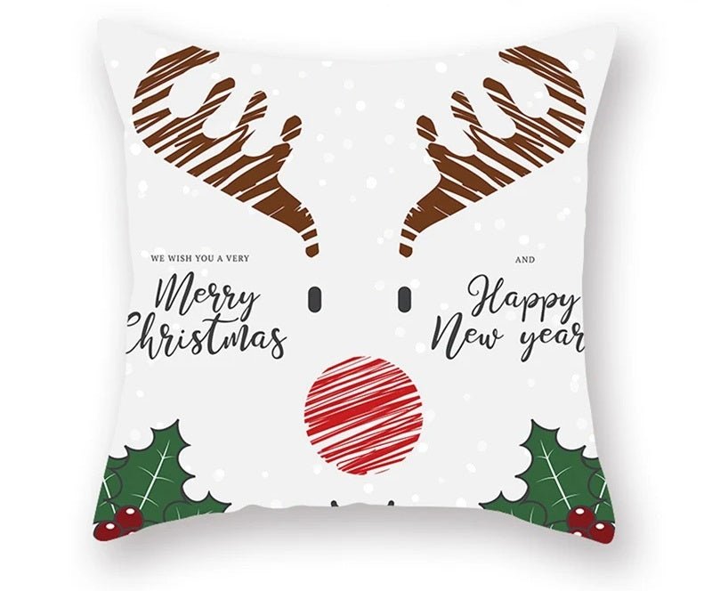 Christmas Cushion Cover – Festive Santa & Elk Design for Holiday Decor & Perfect New Year Gift! - Gear Elevation