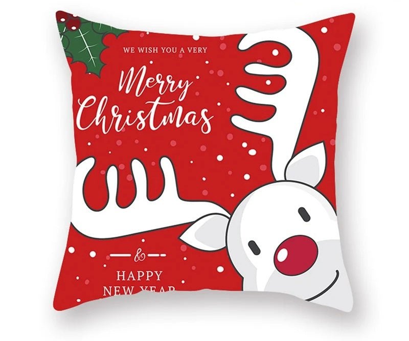 Christmas Cushion Cover – Festive Santa & Elk Design for Holiday Decor & Perfect New Year Gift! - Gear Elevation