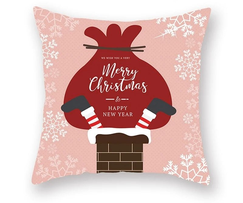 Christmas Cushion Cover – Festive Santa & Elk Design for Holiday Decor & Perfect New Year Gift! - Gear Elevation