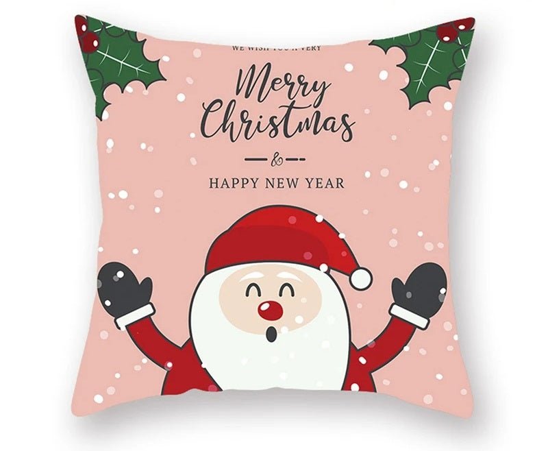 Christmas Cushion Cover – Festive Santa & Elk Design for Holiday Decor & Perfect New Year Gift! - Gear Elevation