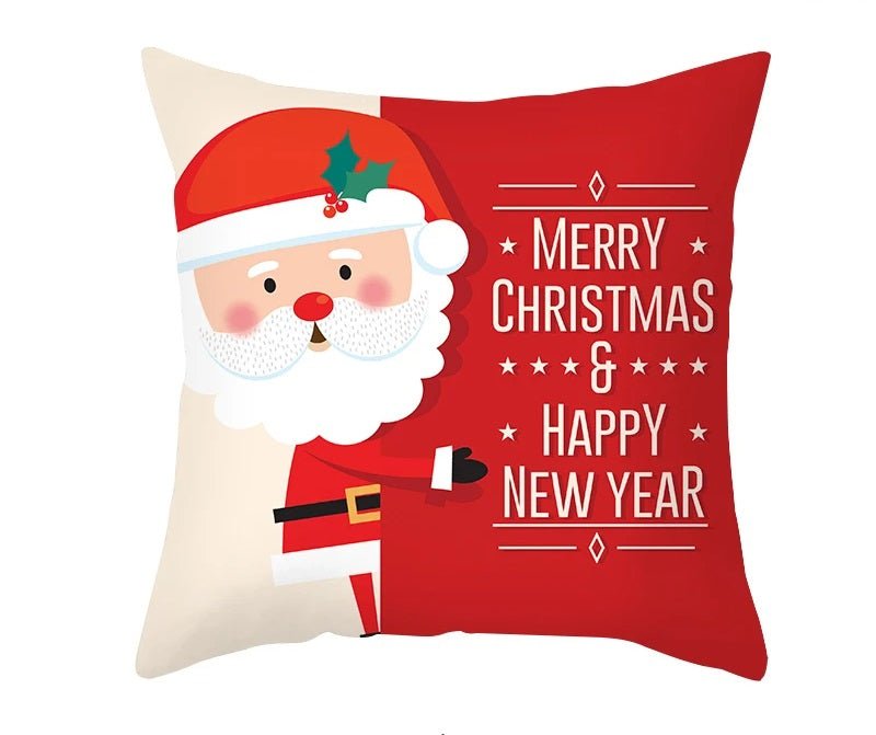 Christmas Cushion Cover – Festive Santa & Elk Design for Holiday Decor & Perfect New Year Gift! - Gear Elevation