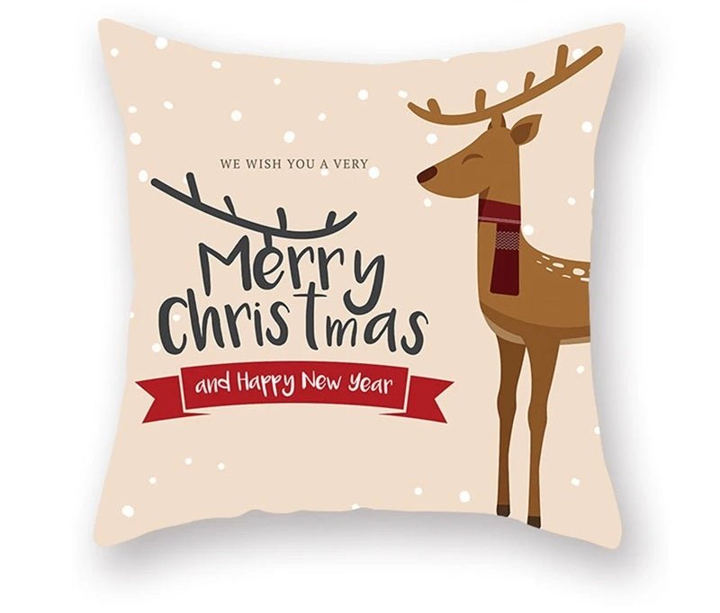 Christmas Cushion Cover – Festive Santa & Elk Design for Holiday Decor & Perfect New Year Gift! - Gear Elevation