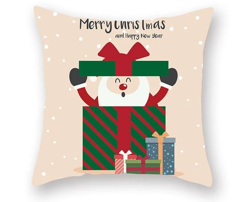 Christmas Cushion Cover – Festive Santa & Elk Design for Holiday Decor & Perfect New Year Gift! - Gear Elevation