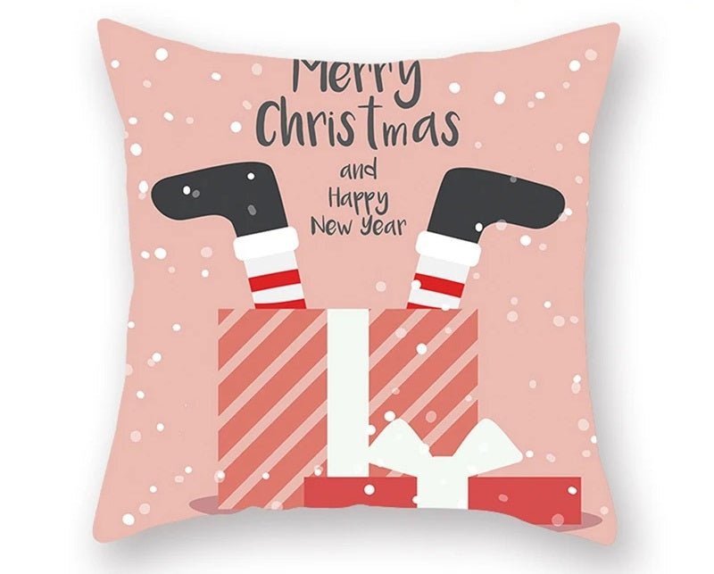 Christmas Cushion Cover – Festive Santa & Elk Design for Holiday Decor & Perfect New Year Gift! - Gear Elevation