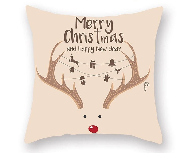 Christmas Cushion Cover – Festive Santa & Elk Design for Holiday Decor & Perfect New Year Gift! - Gear Elevation