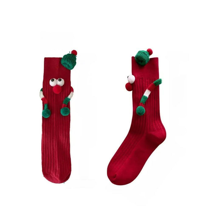 Christmas Holding Hands Socks - Elastic Cartoon Socks Perfect Funny Holiday Gift for Winter! - Gear Elevation