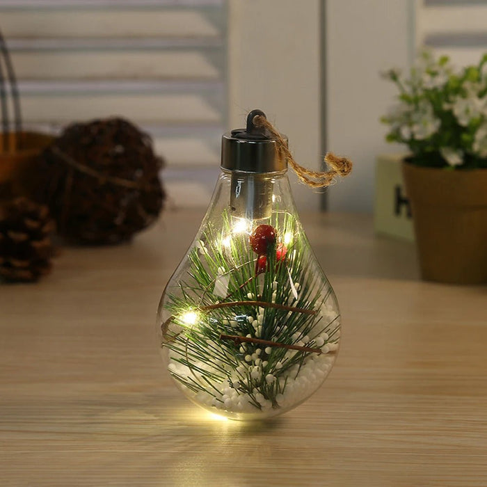 Christmas LED Bulb Ornaments – Transparent Ball Tree Décor for Festive Charm & Perfect Holiday Gifts - Gear Elevation