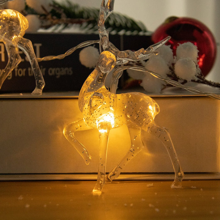 Christmas LED Reindeer String Lights – Battery - Powered Christmas Fairy Lights for Magical Holiday Parties, Home, and Tree Décor - Gear Elevation