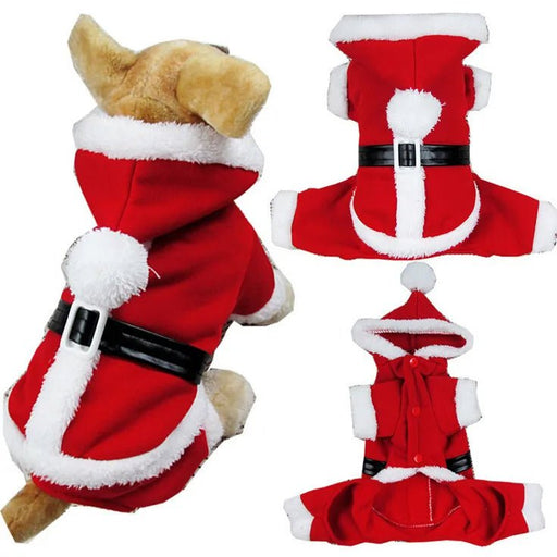 Christmas Santa Suit for Dogs – Cozy Hooded Christmas Outfit for Festive Four - Legged Friends - Gear Elevation