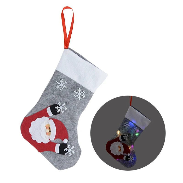 Christmas Stockings with LED Lights - Snowman, Santa, Elk, and Bear Designs Perfect for Adding Festive Cheer to Your Fireplace or Christmas Tree! - Gear Elevation