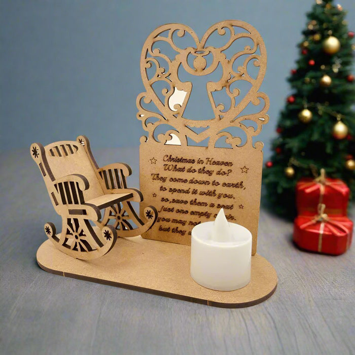 Christmas Tealight Candle Holder – "Merry Christmas in Heaven" Remembrance Ornament for Cherished Holiday Memories & Tabletop Décor - Gear Elevation