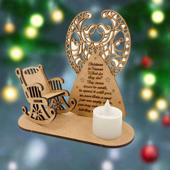 Christmas Tealight Candle Holder – "Merry Christmas in Heaven" Remembrance Ornament for Cherished Holiday Memories & Tabletop Décor - Gear Elevation