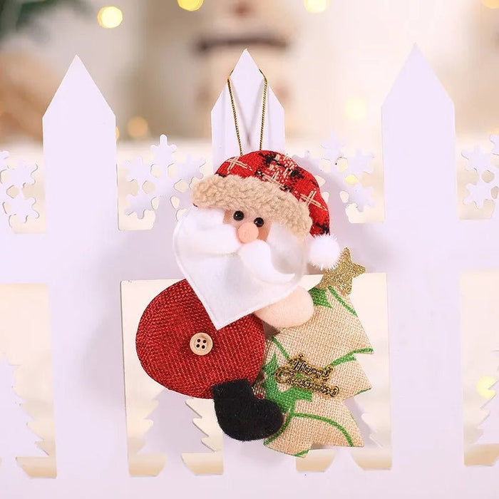 Christmas Tree Plush Doll Ornaments – Santa Claus & Snowman Hanging Pendants for Festive Home Décor & Holiday Gifts - Gear Elevation