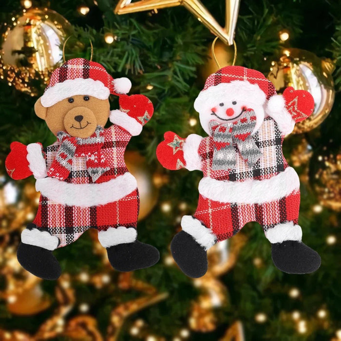 Christmas Tree Plush Doll Ornaments – Santa Claus & Snowman Hanging Pendants for Festive Home Décor & Holiday Gifts - Gear Elevation