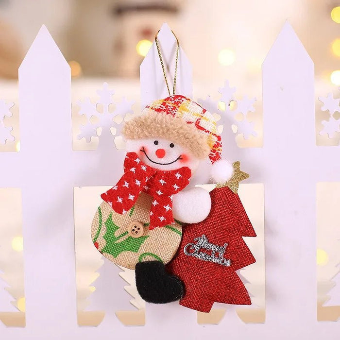 Christmas Tree Plush Doll Ornaments – Santa Claus & Snowman Hanging Pendants for Festive Home Décor & Holiday Gifts - Gear Elevation