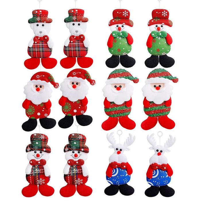 Christmas Tree Plush Doll Ornaments – Santa Claus & Snowman Hanging Pendants for Festive Home Décor & Holiday Gifts - Gear Elevation