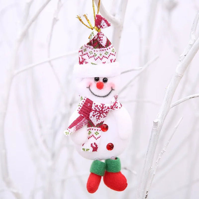 Christmas Tree Plush Doll Ornaments – Santa Claus & Snowman Hanging Pendants for Festive Home Décor & Holiday Gifts - Gear Elevation