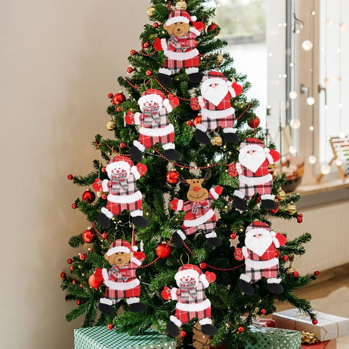 Christmas Tree Plush Doll Ornaments – Santa Claus & Snowman Hanging Pendants for Festive Home Décor & Holiday Gifts - Gear Elevation