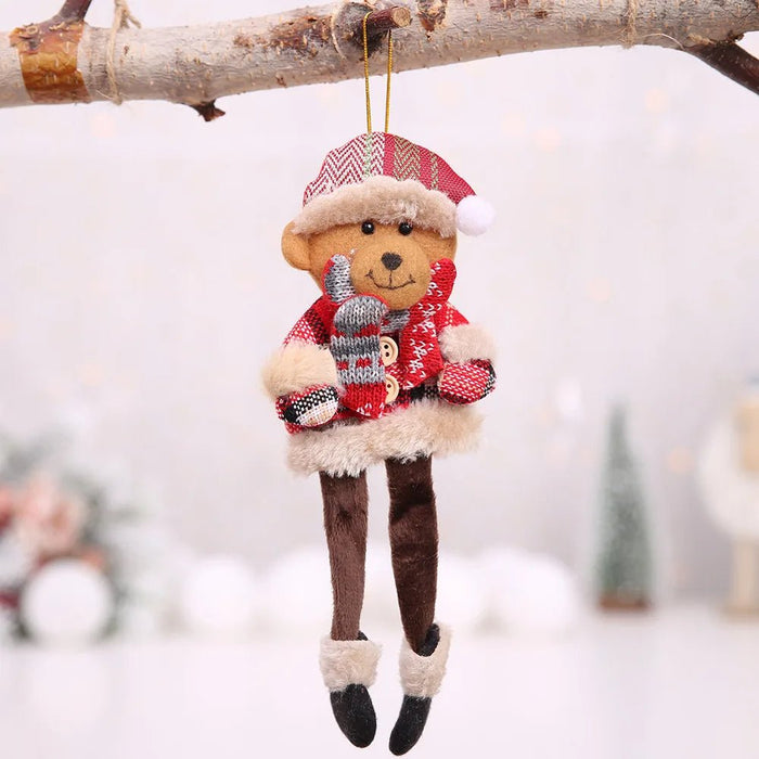 Christmas Tree Plush Doll Ornaments – Santa Claus & Snowman Hanging Pendants for Festive Home Décor & Holiday Gifts - Gear Elevation