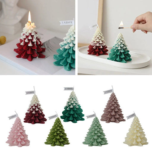 Christmas Tree Shaped Scented Candle – Artistic Wax Statue for Home & Office Décor with Festive Aromas - Gear Elevation