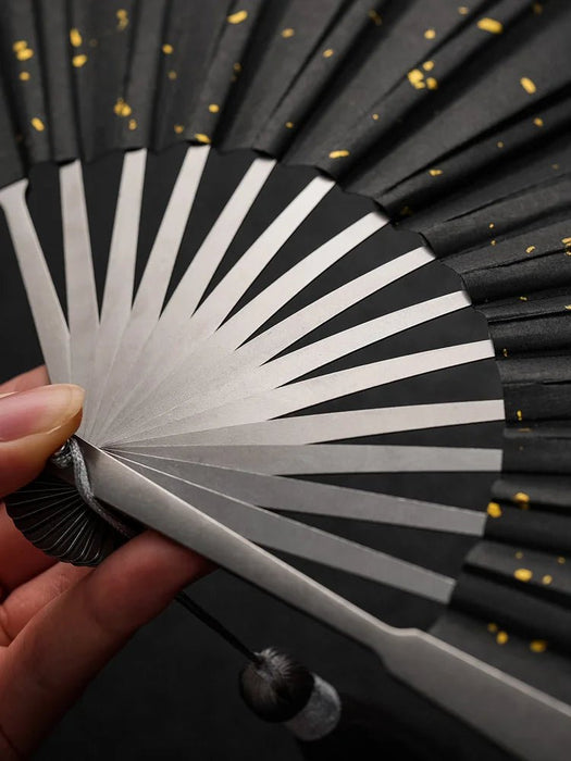 Cloud Titanium Folding Fan – Exquisite All - Titanium Alloy Kung Fu Tai Chi Fan for Self - Defense and Ancient Style Mastery - Gear Elevation