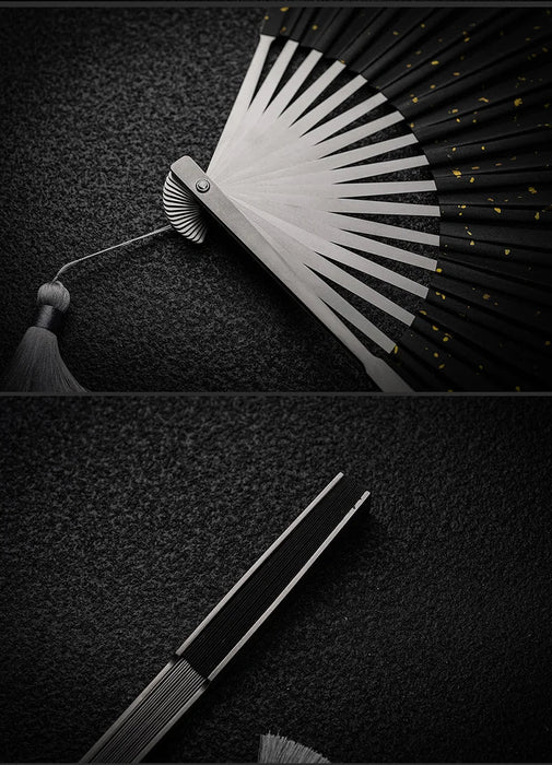 Cloud Titanium Folding Fan – Exquisite All - Titanium Alloy Kung Fu Tai Chi Fan for Self - Defense and Ancient Style Mastery - Gear Elevation