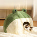 Cozy Frog - Themed Cat Bed – Plush Semi - Enclosed Nest for Cats & Small Dogs, Perfect for Snuggly Autumn and Winter Comfort - Gear Elevation