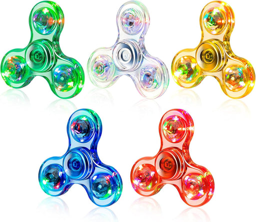 Crystal Luminous LED Light Fidget Spinner – Glow - in - the - Dark Stress Relief Toy & Kinetic Gyroscope for Kids - Gear Elevation