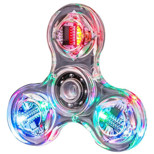 Crystal Luminous LED Light Fidget Spinner – Glow - in - the - Dark Stress Relief Toy & Kinetic Gyroscope for Kids - Gear Elevation