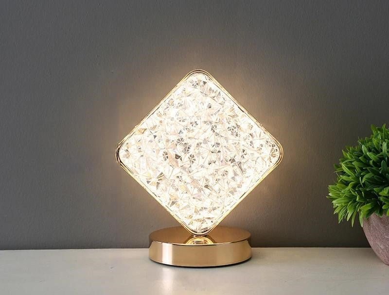 Crystal Touch Night Light – USB LED 3D Moon, Star, Square and Round Lamp for Dreamy Bedroom Ambience - Gear Elevation