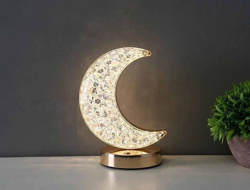 Crystal Touch Night Light – USB LED 3D Moon, Star, Square and Round Lamp for Dreamy Bedroom Ambience - Gear Elevation