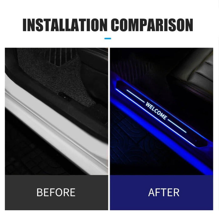 Customized Dynamic LED Welcome Pedal Car Scuff Plate - Pedal Threshold Door Sill Pathway Light, USB Power - Gear Elevation