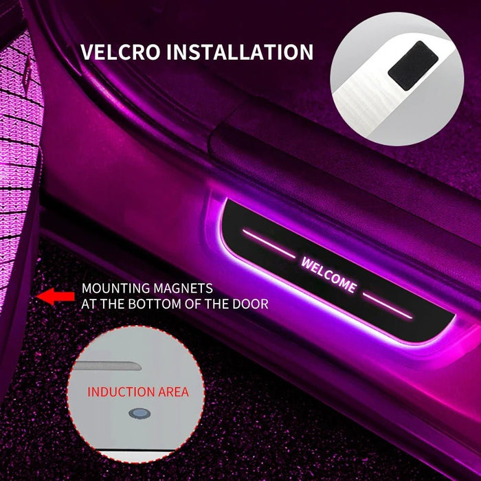 Customized Dynamic LED Welcome Pedal Car Scuff Plate - Pedal Threshold Door Sill Pathway Light, USB Power - Gear Elevation