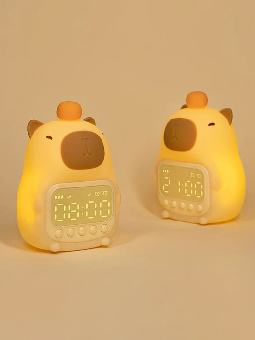 Cute Cartoon Capybara Night Light with Digital Clock – Adjustable Brightness and Cute Shapes to Brighten Your Night - Gear Elevation