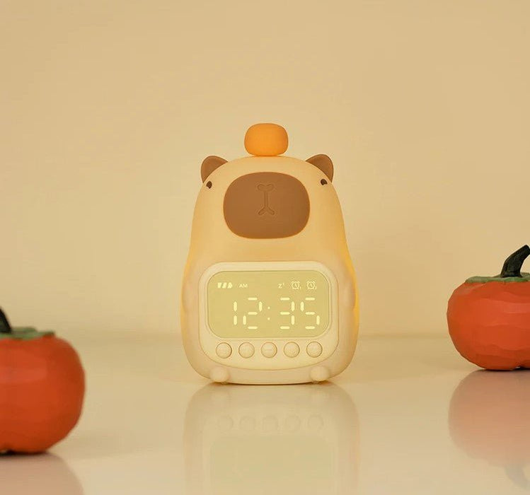 Cute Cartoon Capybara Night Light with Digital Clock – Adjustable Brightness and Cute Shapes to Brighten Your Night - Gear Elevation