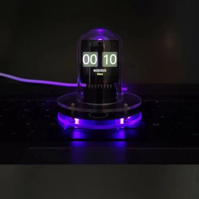 Cyberpunk Style Nixie Tube Clock – Smart WiFi Digital Display with Customizable Glow, DIY Visual Table Clock - Gear Elevation