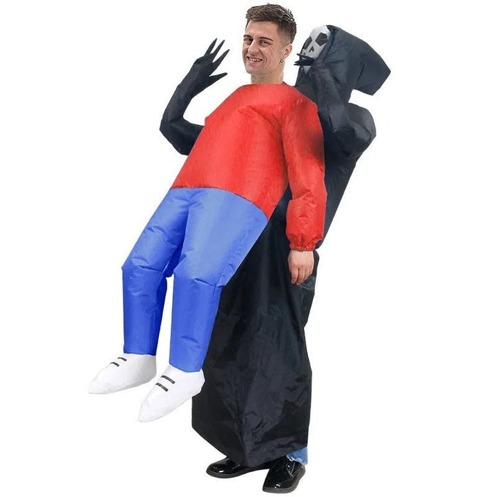 Death Grim Reaper Inflatable Costume - Robe Mask Ghost Costume Props for Halloween - Gear Elevation