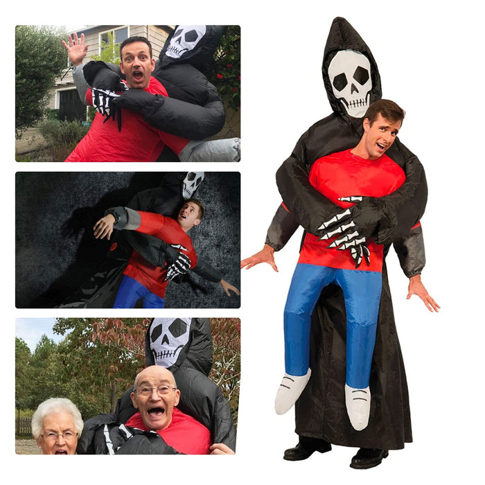 Death Grim Reaper Inflatable Costume - Robe Mask Ghost Costume Props for Halloween - Gear Elevation