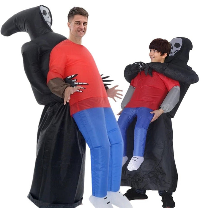 Death Grim Reaper Inflatable Costume - Robe Mask Ghost Costume Props for Halloween - Gear Elevation